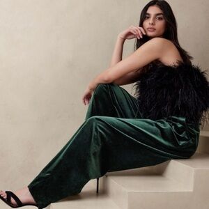NWT! Banana Republic Veluro Relaxed Velvet Pants - Size 18 🤎